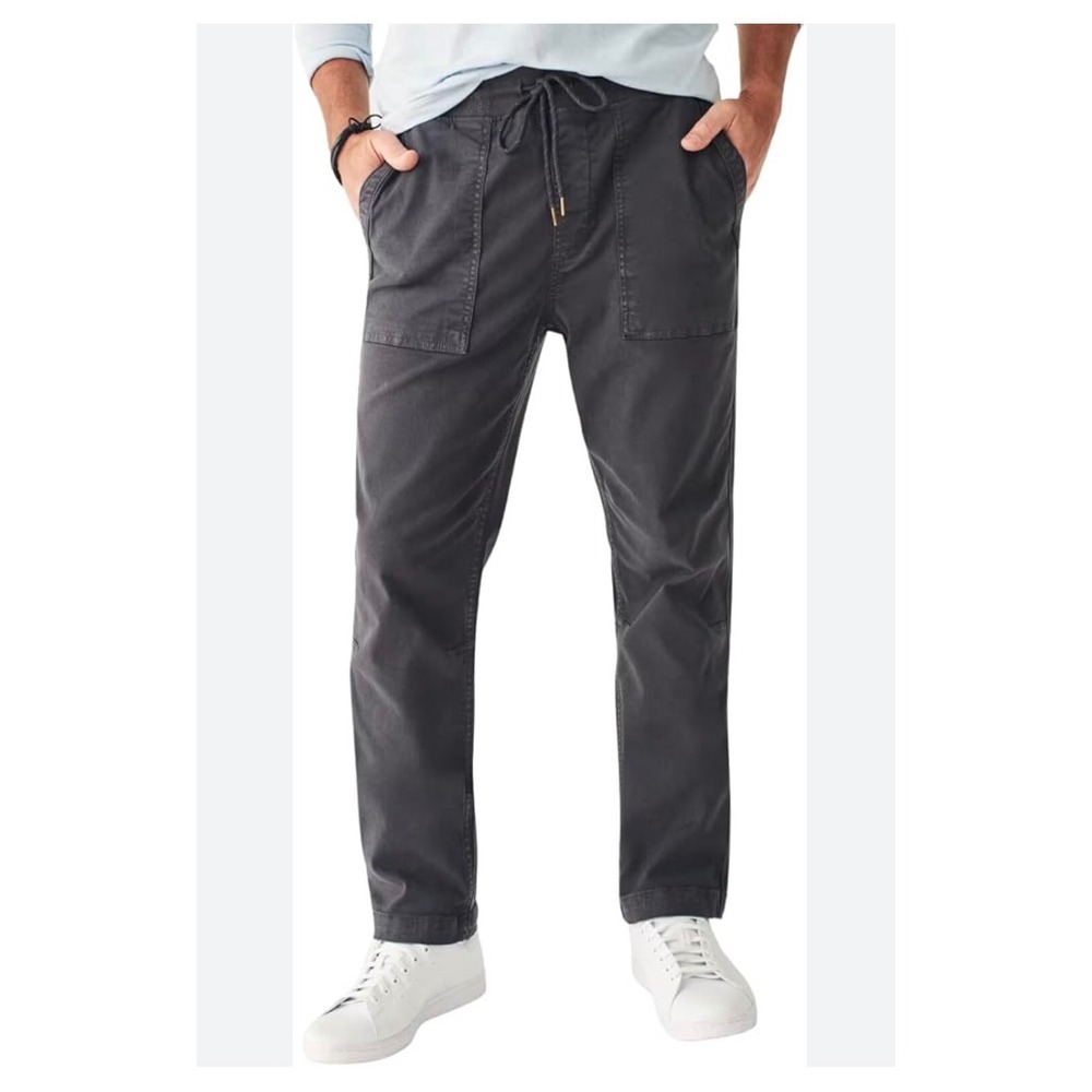Faherty Traveler Pants Men's Medium Washed Black Tencel Cotton Stretch  Casual